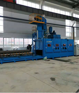 恭喜南京客戶喜提鋼管內(nèi)外壁自動(dòng)噴砂機(jī)一臺(tái)，迪砂竭盡全力為您服務(wù)！