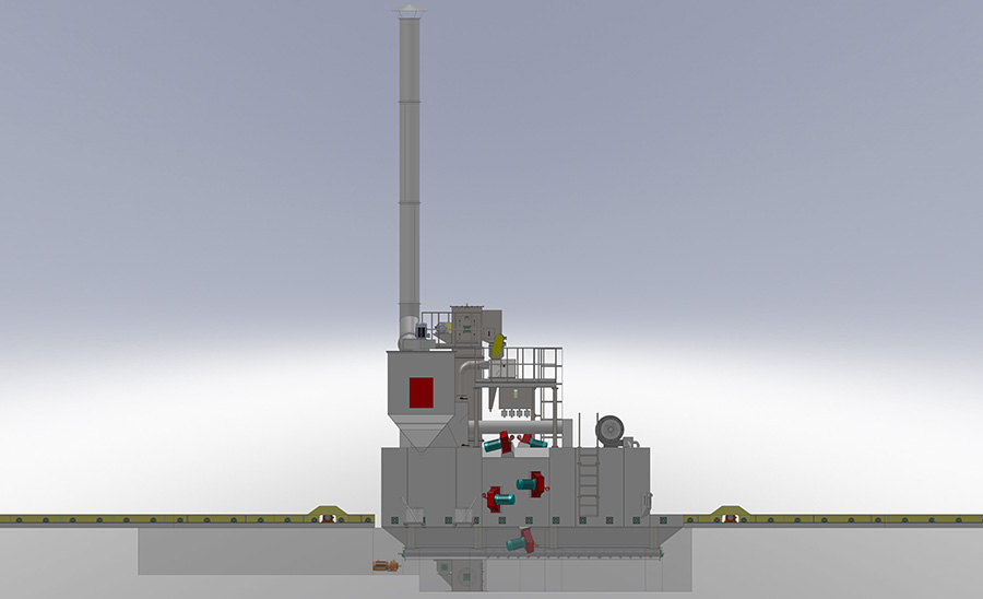 H型鋼結(jié)構(gòu)輥道通過式拋丸