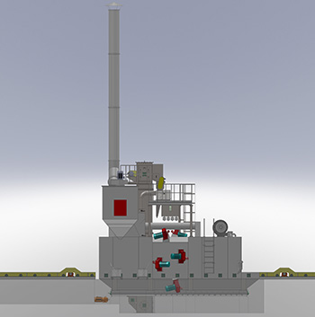 H型鋼結(jié)構(gòu)輥道通過式拋丸清理機